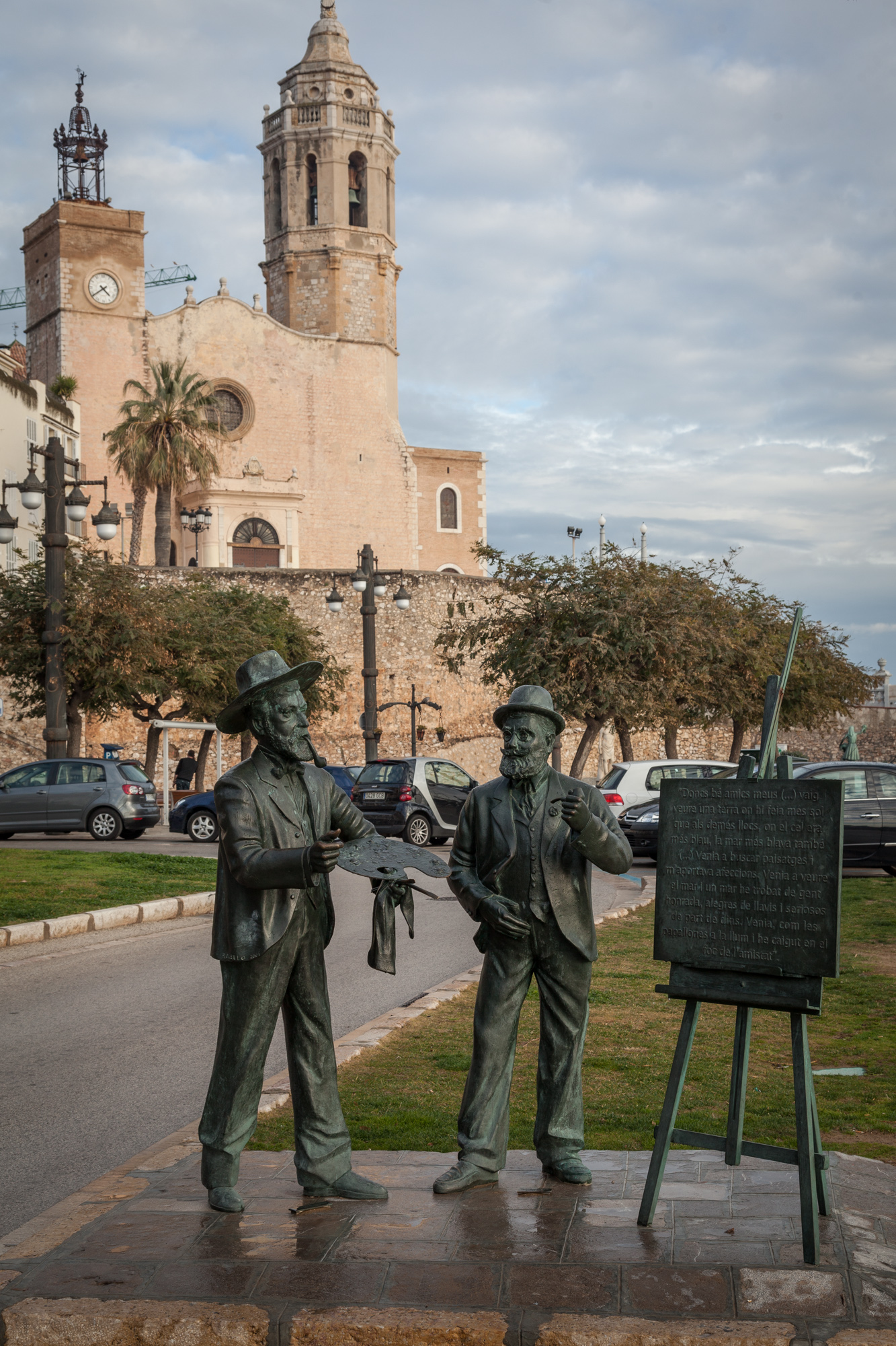 More public artwork in Sitges... this is of Santiago RusiÃol and Ramon Casas.